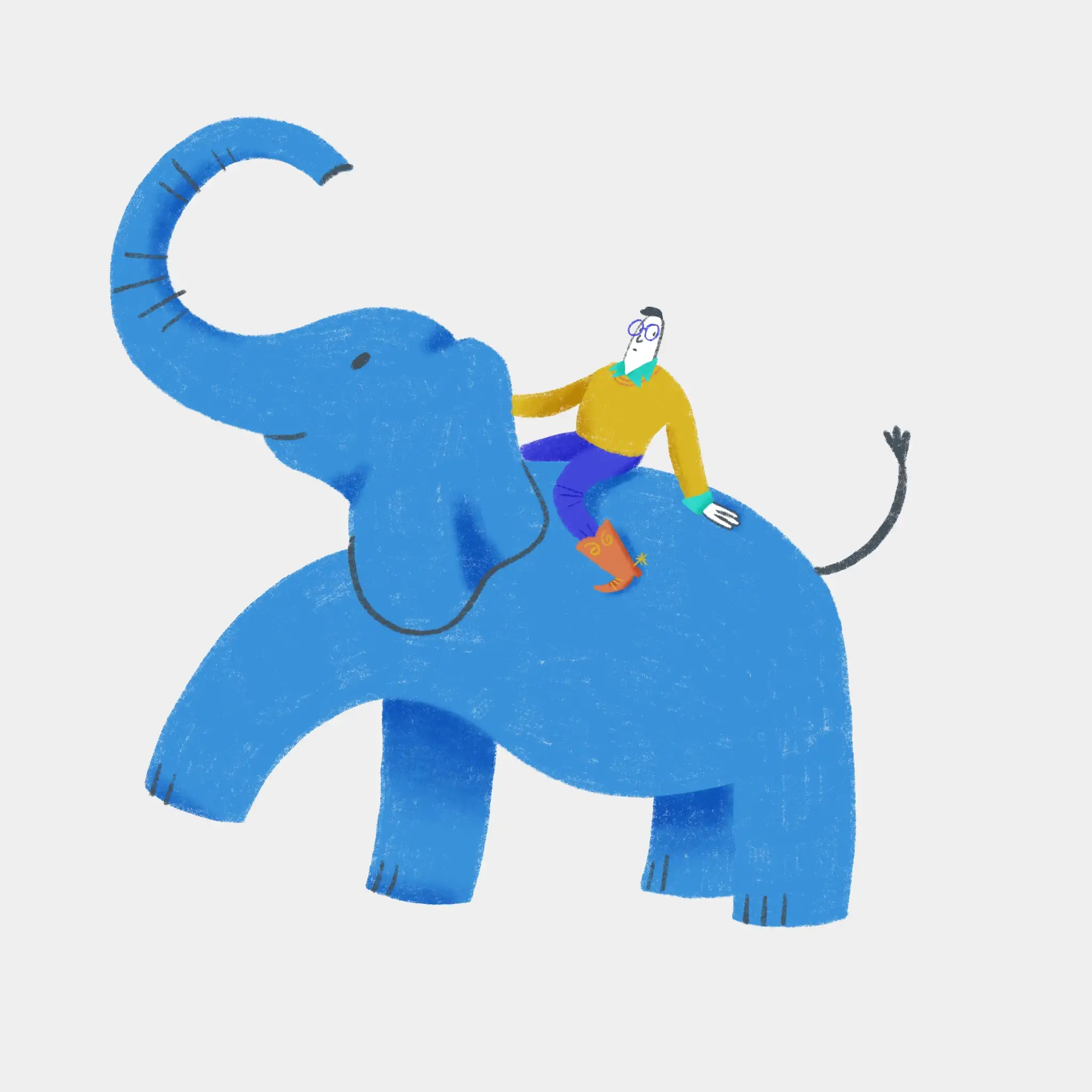 Elephant and Rider together