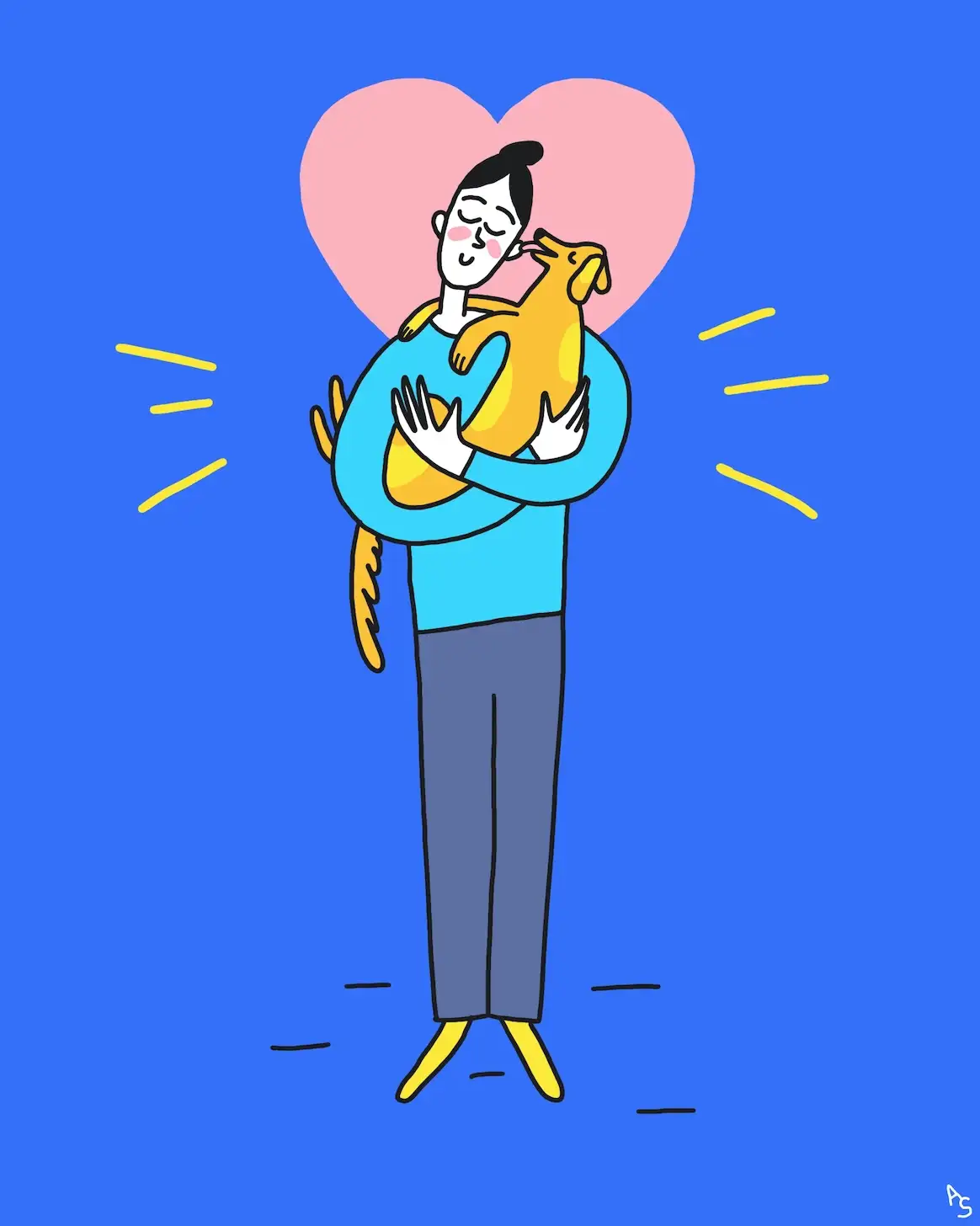 girl and puppy