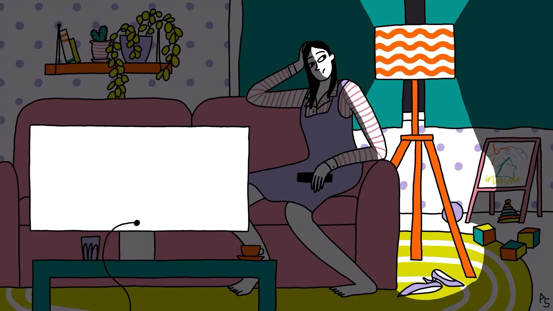 Girl Watching TV